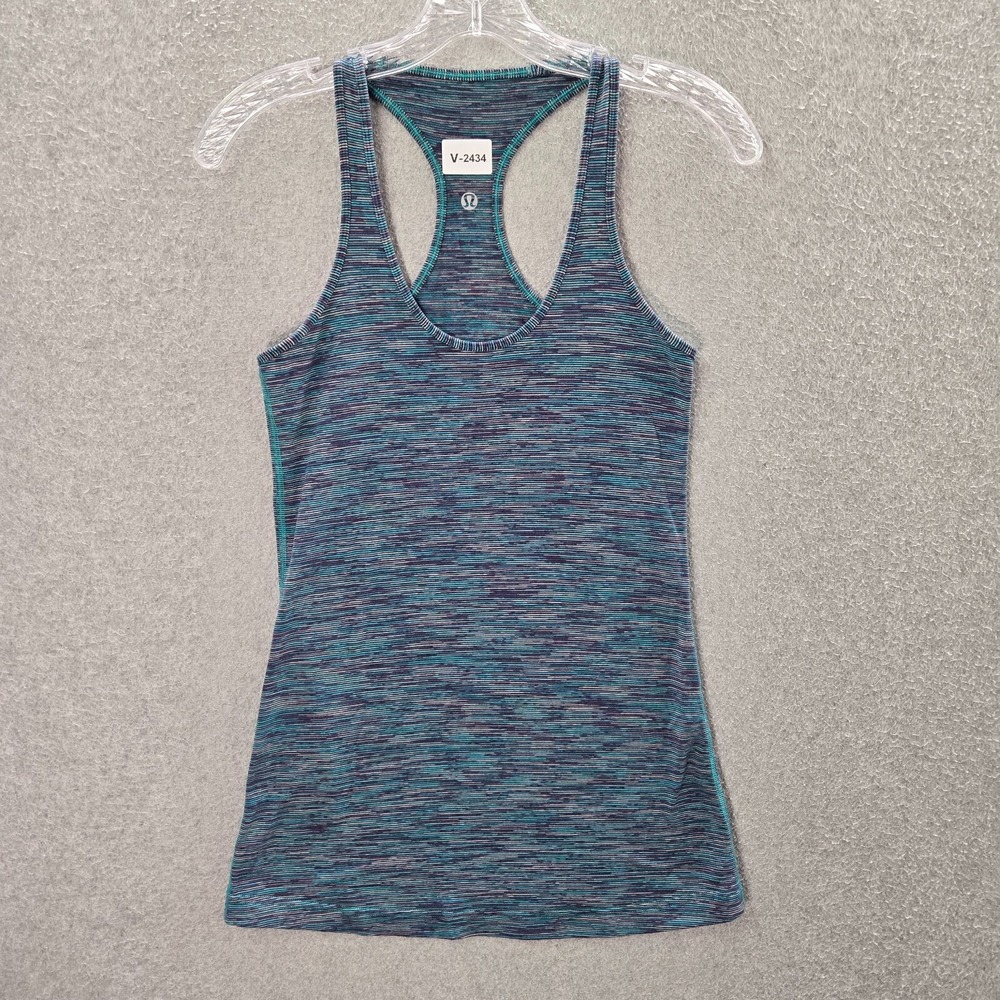 Lululemon Women Activewear Tank Top 4‎ Blue Yoga Cool Racerback Sleeveless